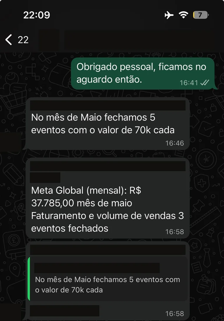 Casa de eventos fecha 5 eventos no mes de maio com valor de 70 mil cada